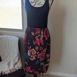 Shien Floral Maroon Pencil Skirt Only